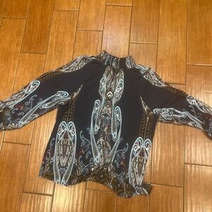 Chico's Black and White Paisley Blouse